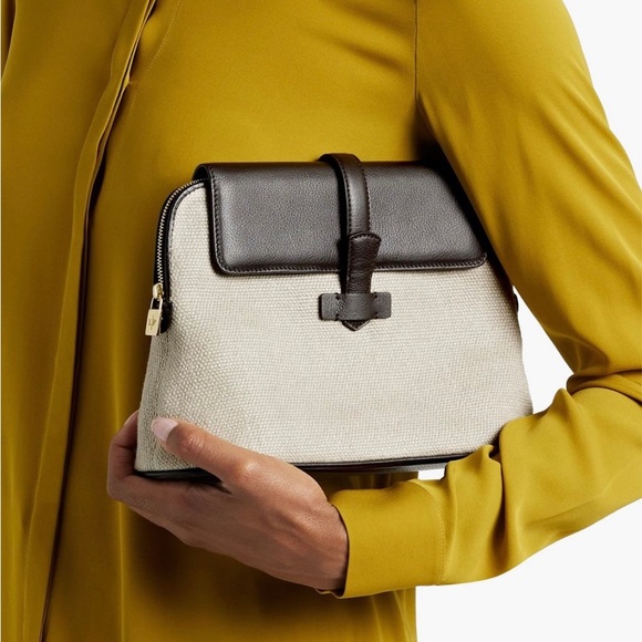 Loro Piana leather-trimmed canvas pouch - Picture 2 of 9